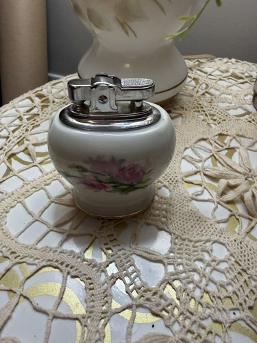 Vintage mcm table lighter rose - vintage,