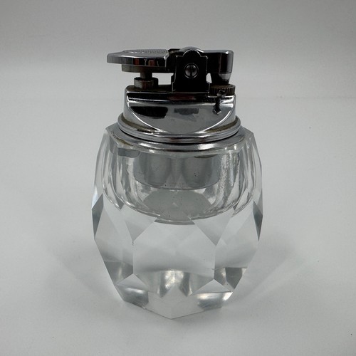 Vintage faceted crystal table - faceted,