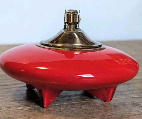 Vintage red ceramic ufo - vintage,