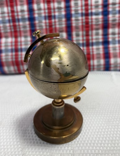 Vintage brass globe - brass, table