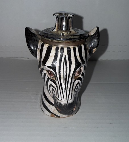 Vintage ceramic zebra table - vintage,
