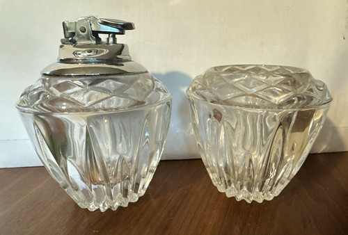 Vintage crystal table lighter - crystal,