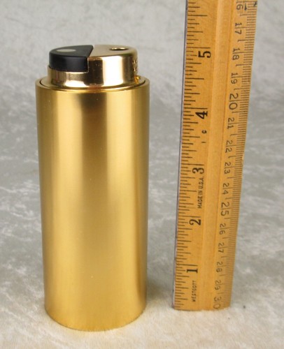 Gold tone brass cylinder - gold, table