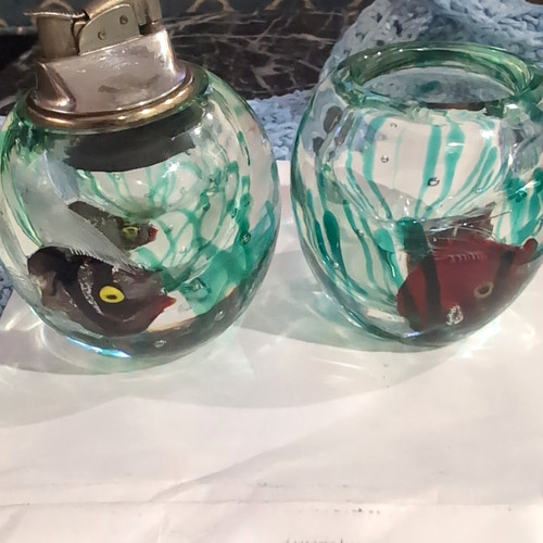 2pc clear green swirl art - 2pc,
